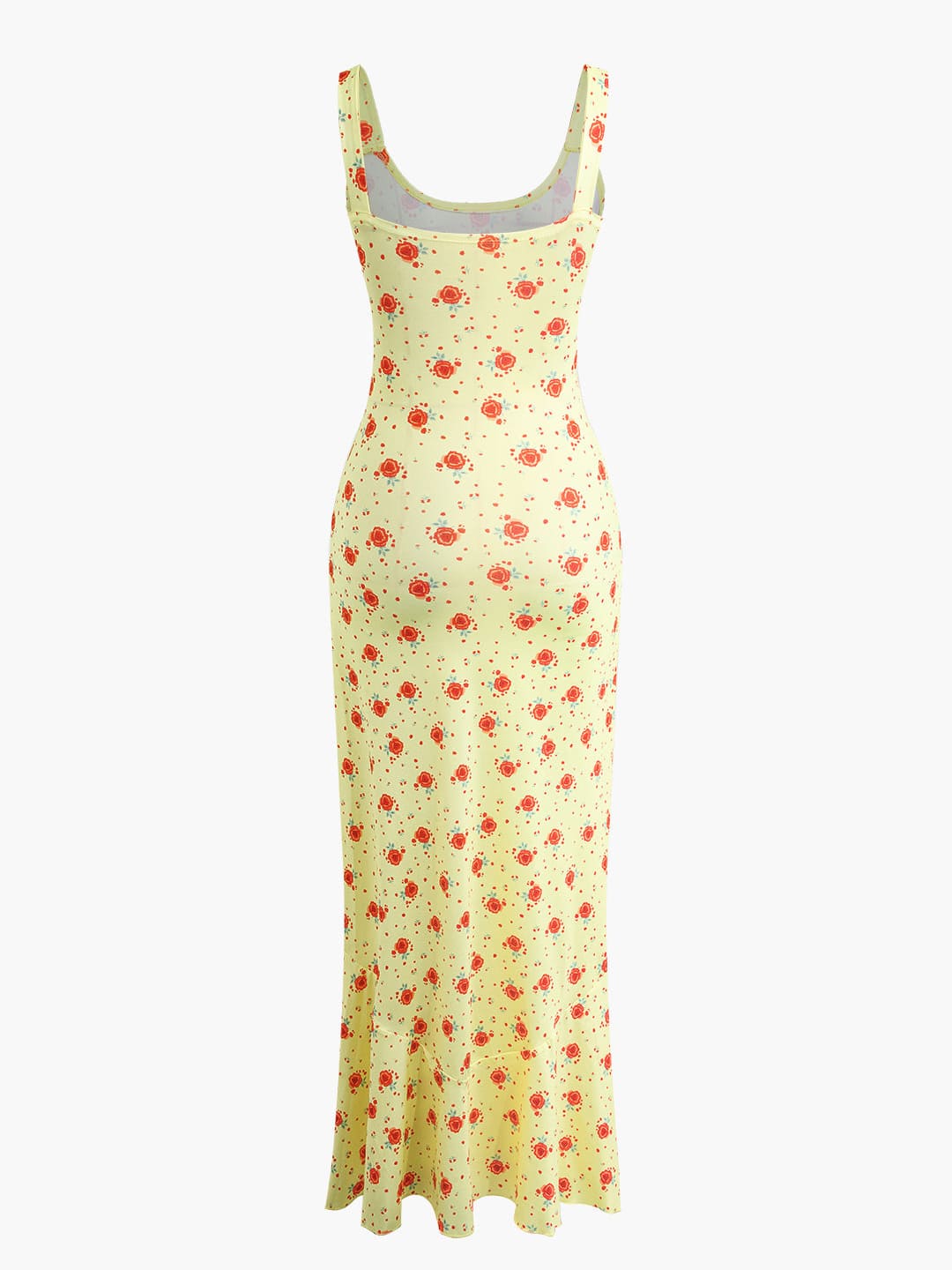 Serenity - Floral Print Mermaid Slip Maxi Dress