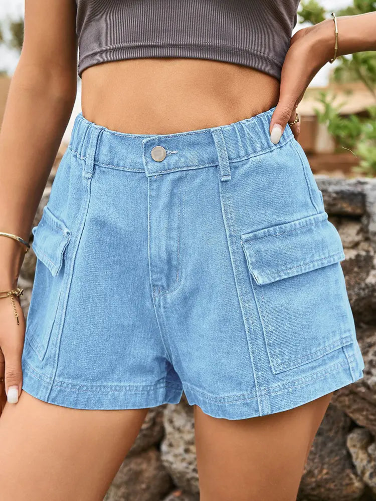 Urban Luxe Denim Cargo Shorts