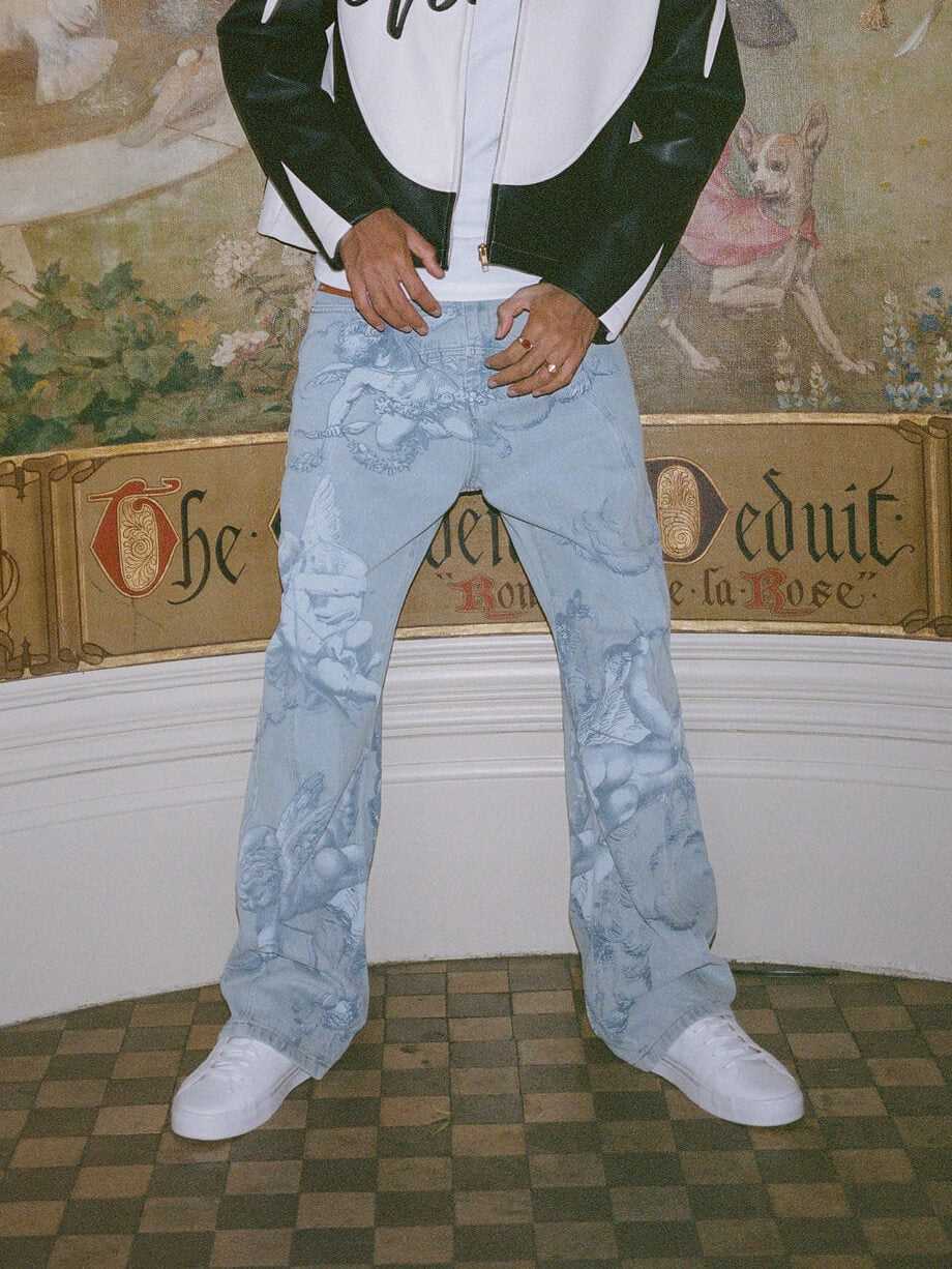 Cupid Muse Relaxed Washed Blue Statement Jeans