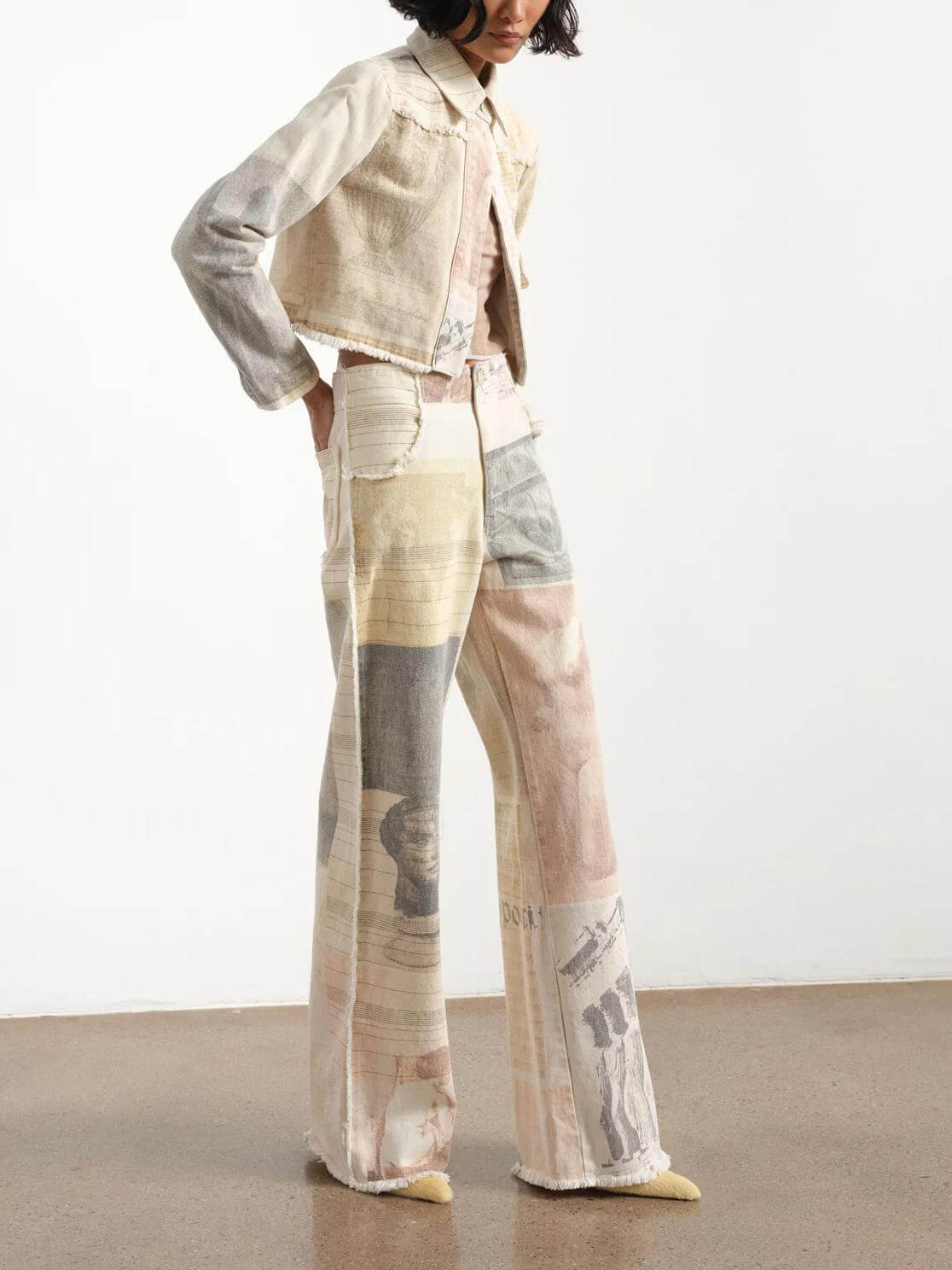 Alma – Artistic Patchwork Wide-Leg Cotton Jeans