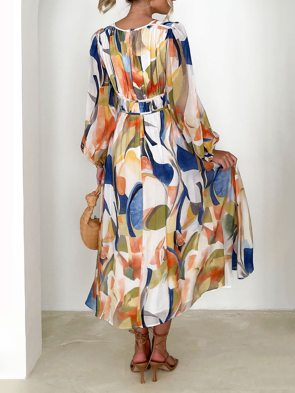 Geometric Pattern Maxi Dress