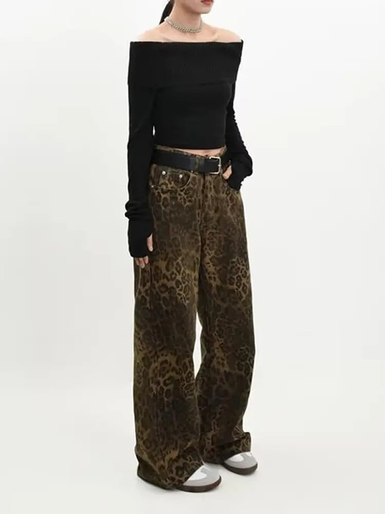 Urban Wild High-Rise Leopard Print Jeans
