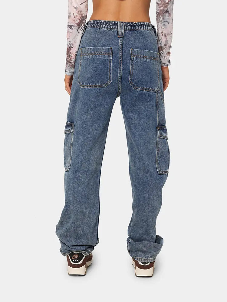 Effortless Elastic Denim Work Pants