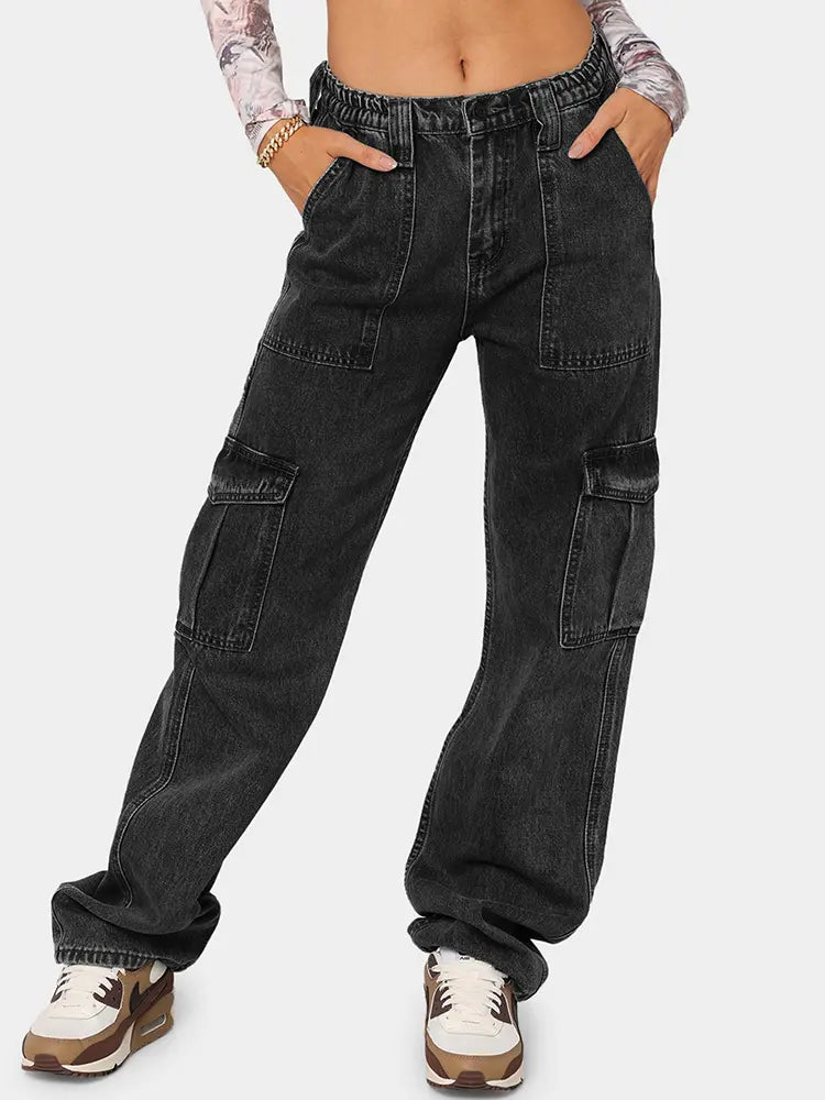 Effortless Elastic Denim Work Pants