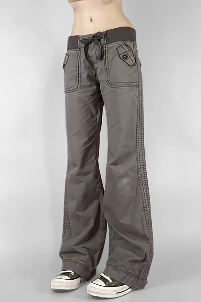 Riley – Slim-Fit Cargo Jeans With Lace-Up Sides