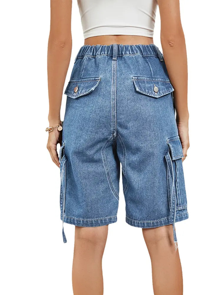 Avery – Washed Cargo Denim Shorts