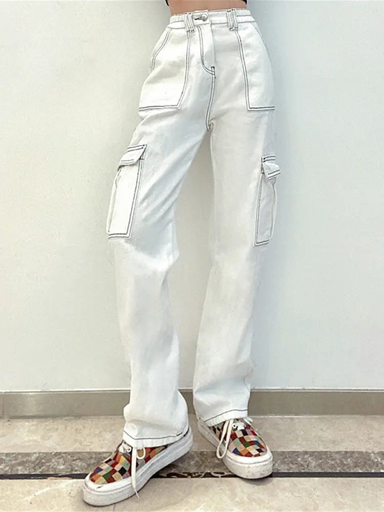Effortless Elastic Denim Work Pants