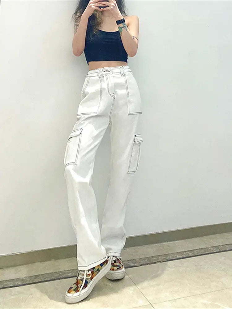 Effortless Elastic Denim Work Pants