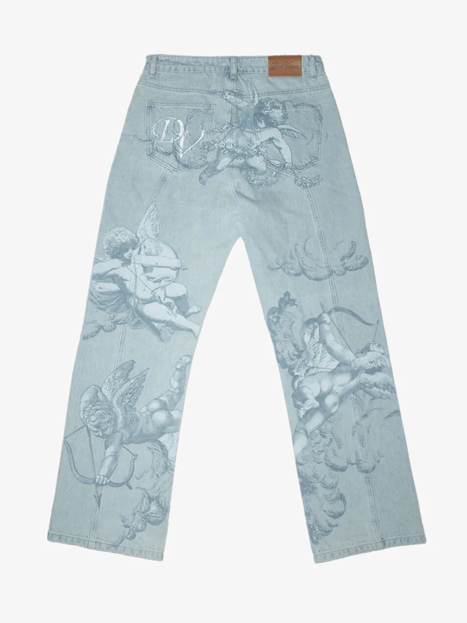 Cupid Muse Relaxed Washed Blue Statement Jeans