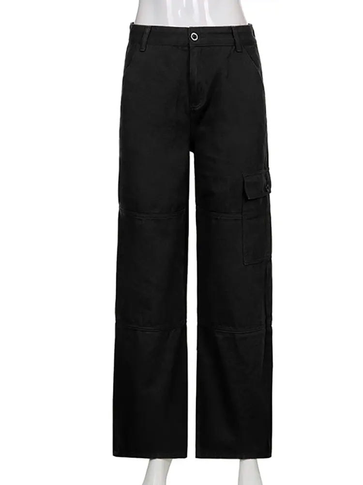 Chic High-Waist Green Straight Jeans