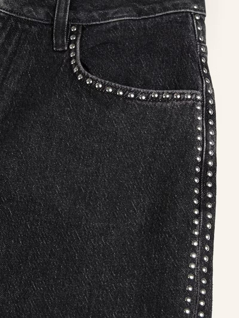Abbie – Relaxed Wide-Leg Studded Denim Jeans