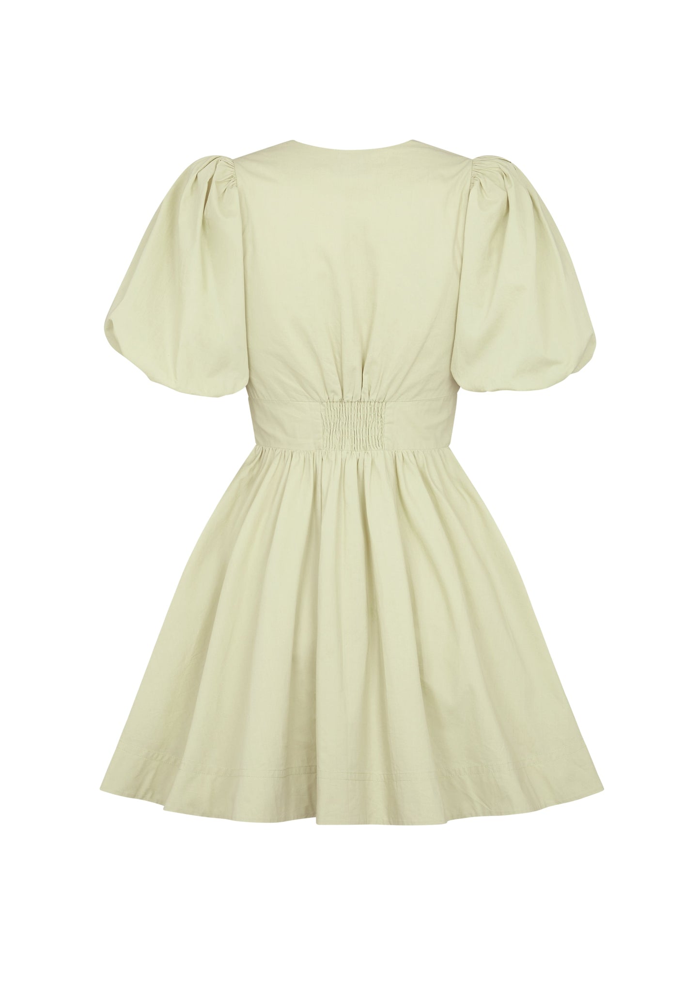 Pistachio Bow Puff Sleeve Mini Dress
