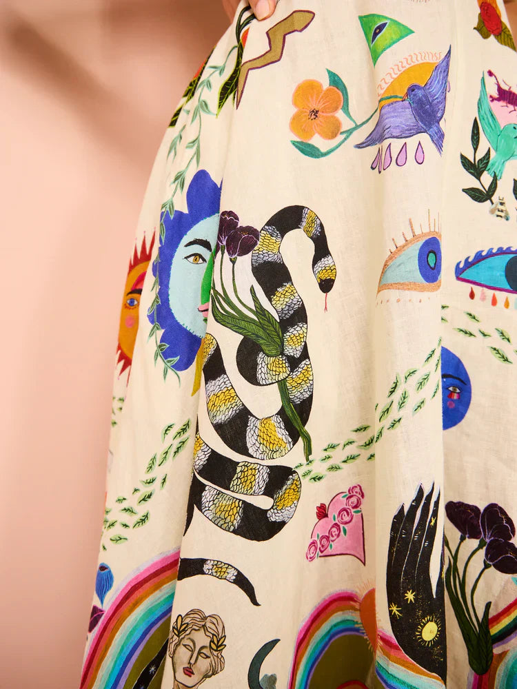 Isla - Vibrant Holiday Print Maxi Dress