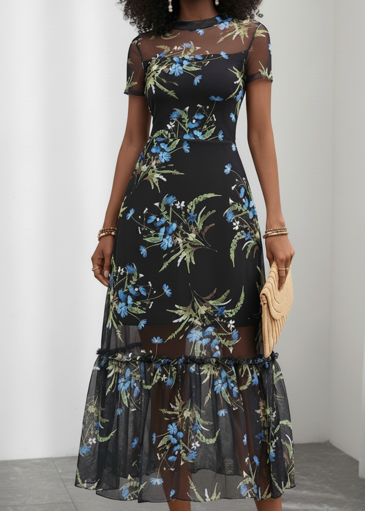 Radiant Petals Floral Dress