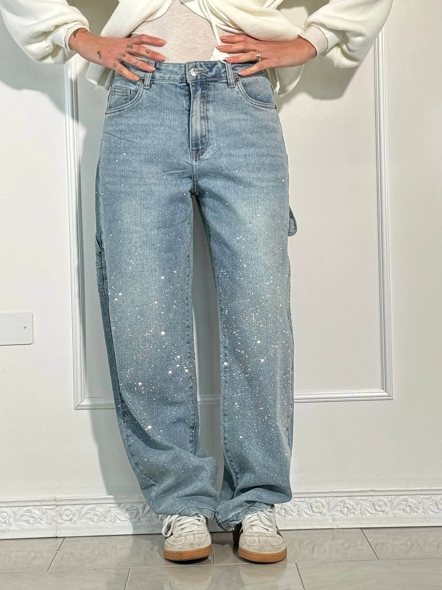 Starlit Shine Balloon Carpenter Denim Jeans