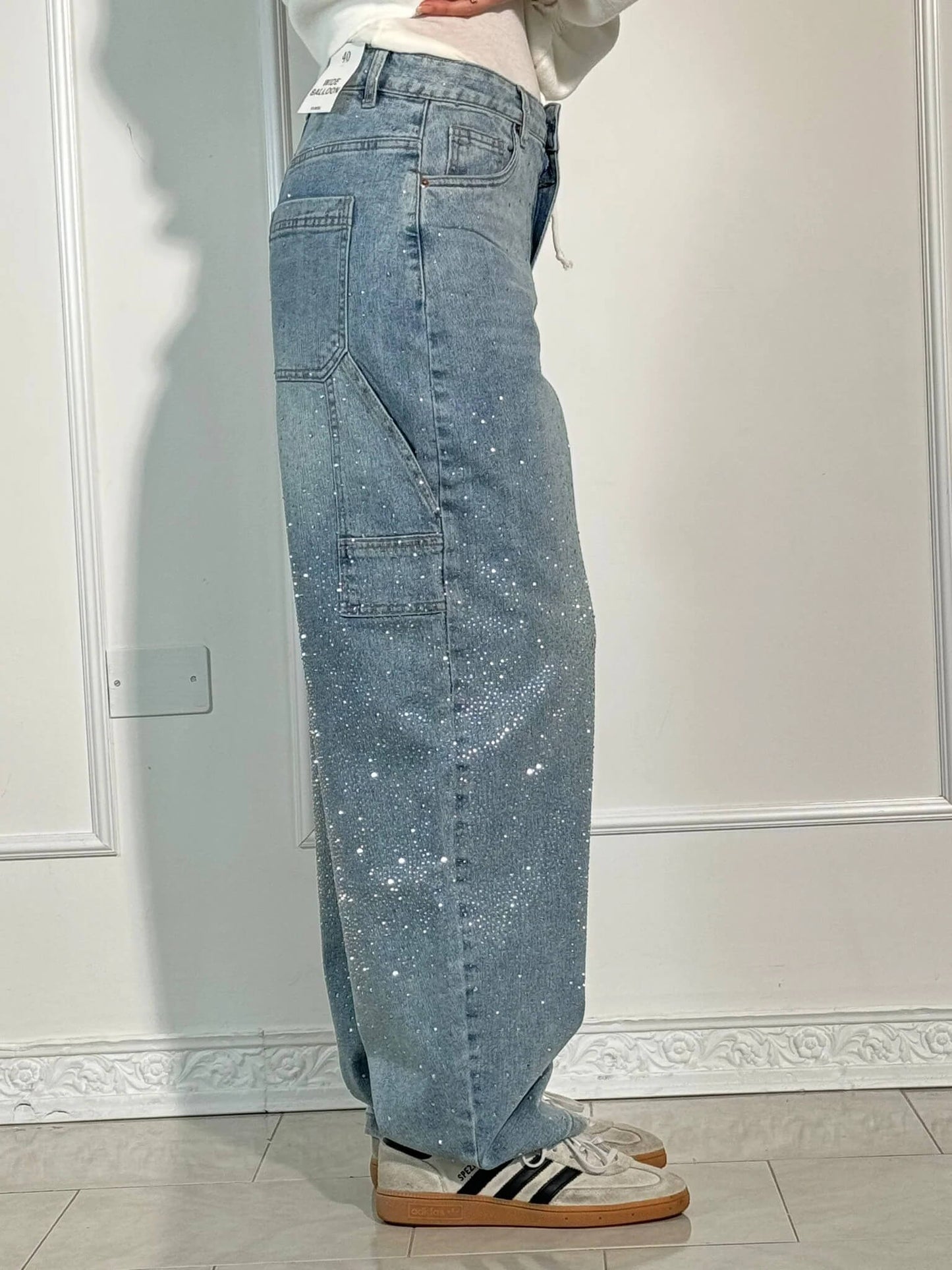 Starlit Shine Balloon Carpenter Denim Jeans