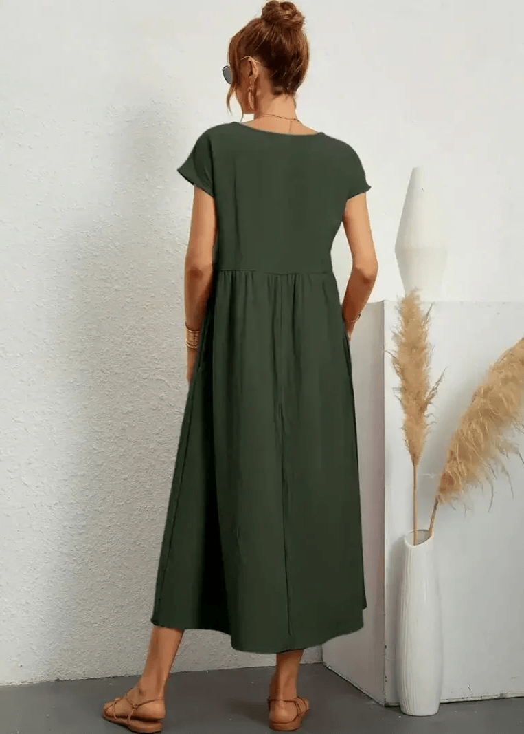 LUNA | RELAXED MIDI DRESS WITH POCKETS