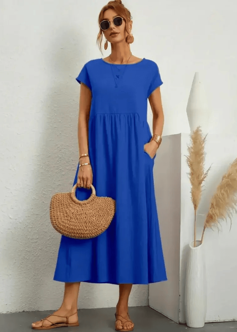 LUNA | RELAXED MIDI DRESS WITH POCKETS