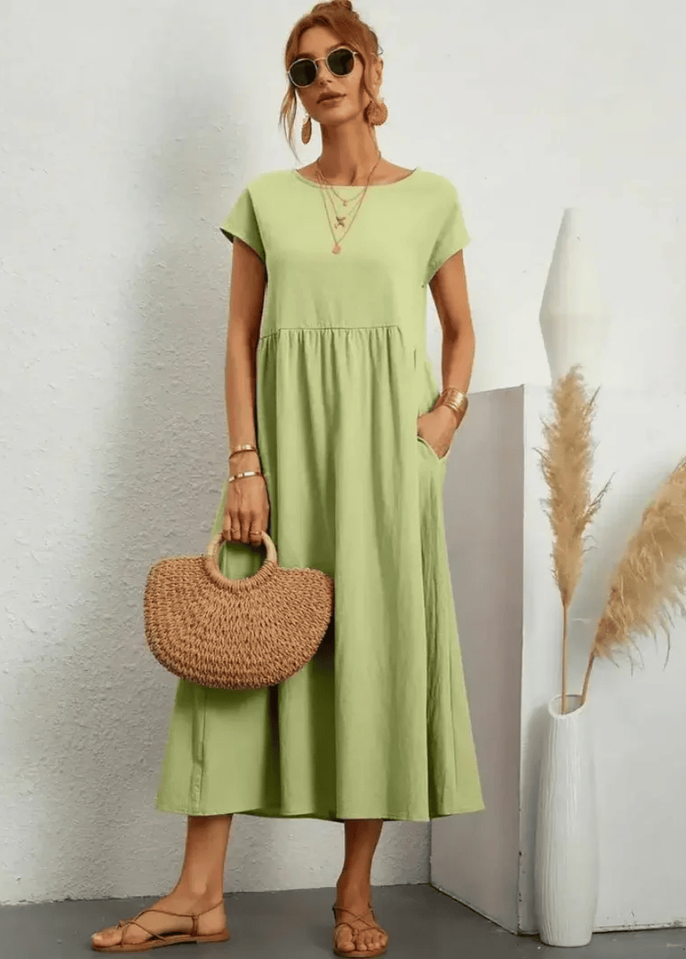 LUNA | RELAXED MIDI DRESS WITH POCKETS