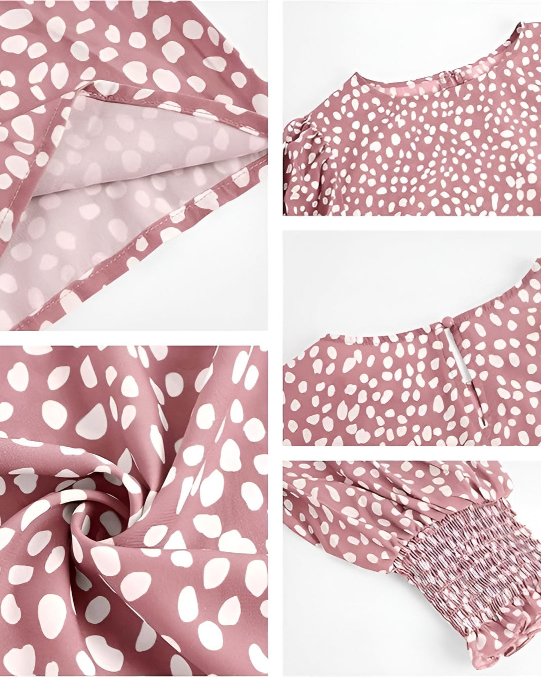 LUNA | Polka Dot Smocked Blouse