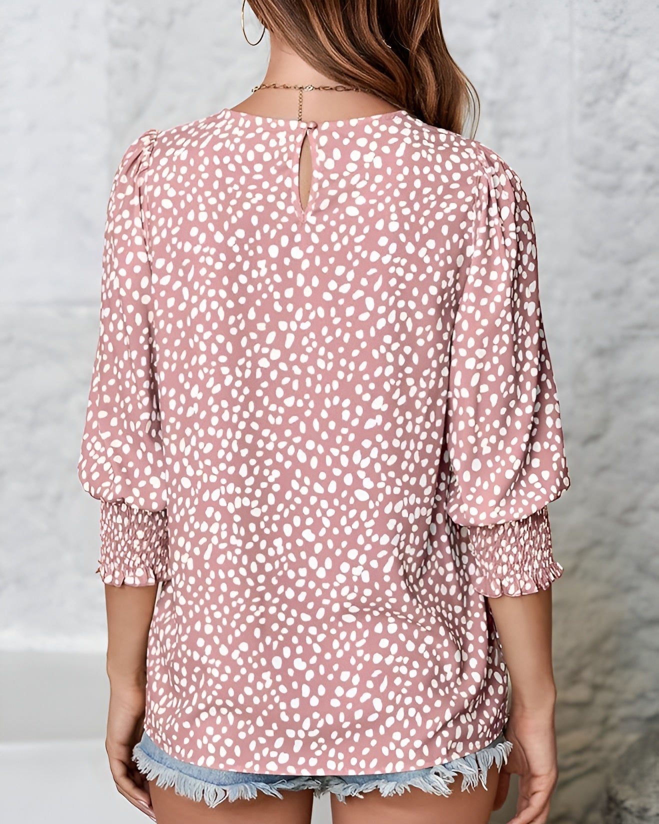 LUNA | Polka Dot Smocked Blouse
