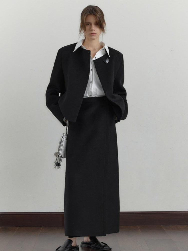 High-Waisted Vintage Wool Skirt