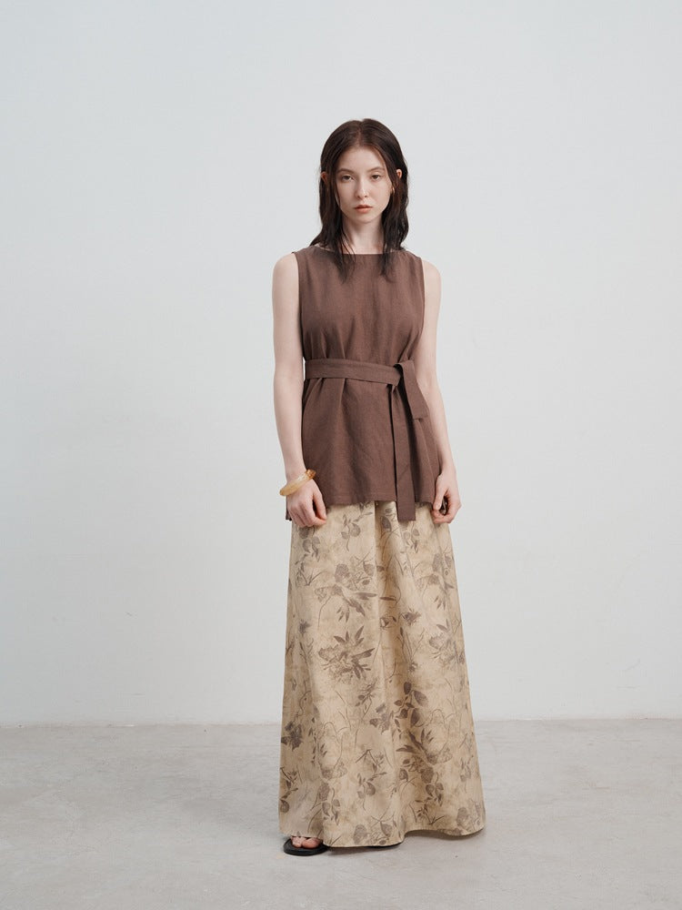 Tie-Dye Printed High-Waisted Skirt