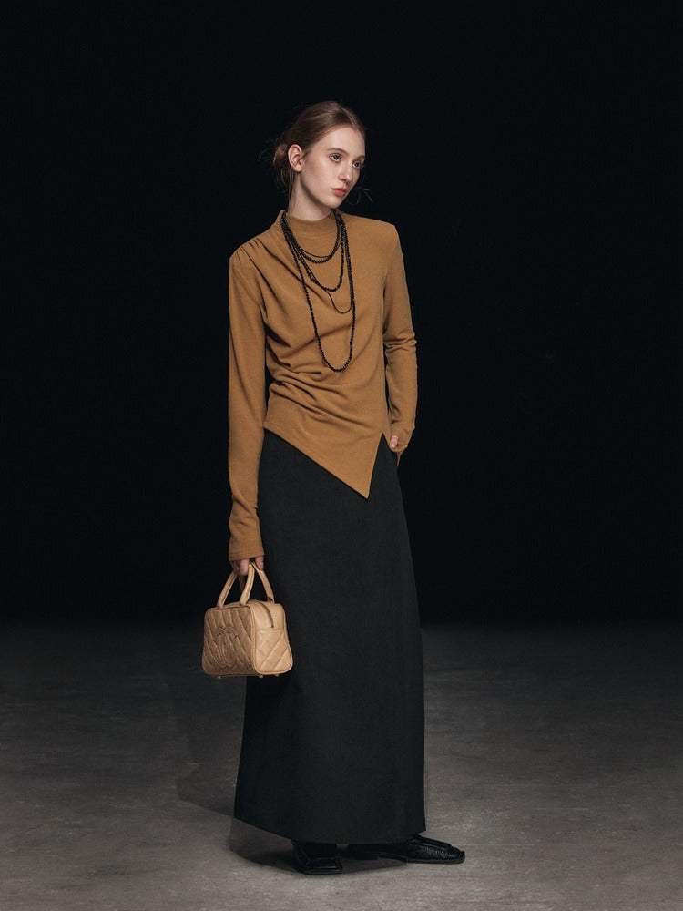 High-Waisted Vintage Wool Skirt
