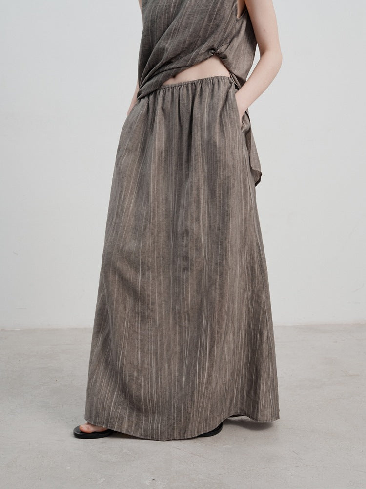 Tie-Dye Striped Skirt