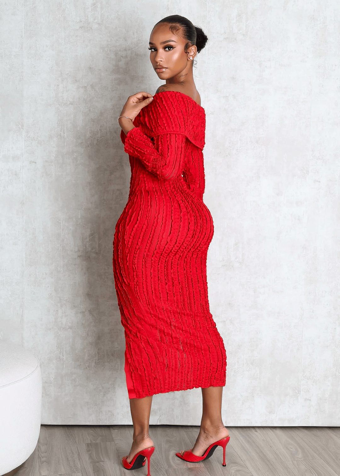 Olyda Off Shoulder Mesh Dress