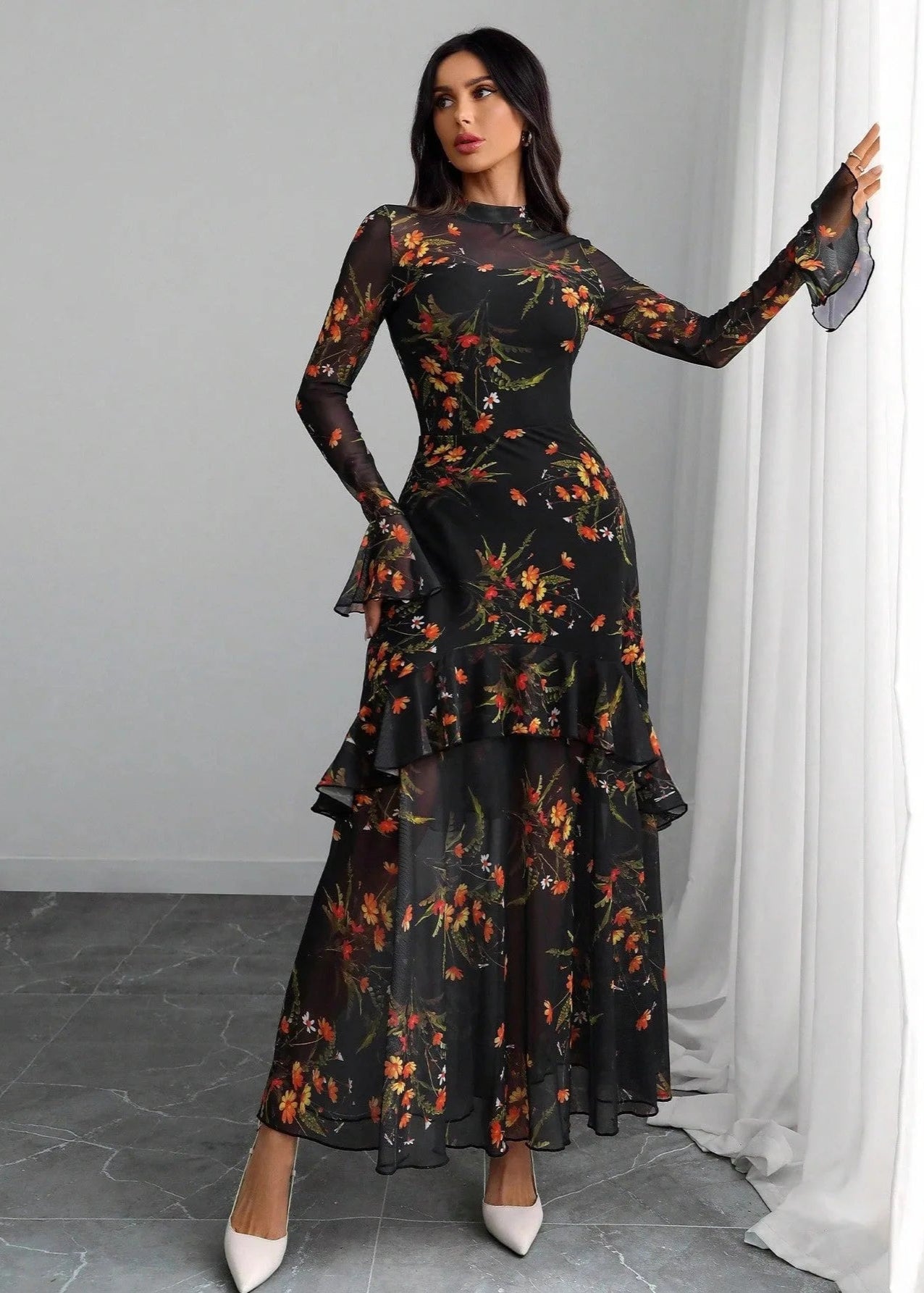 Radiant Petals Floral Dress