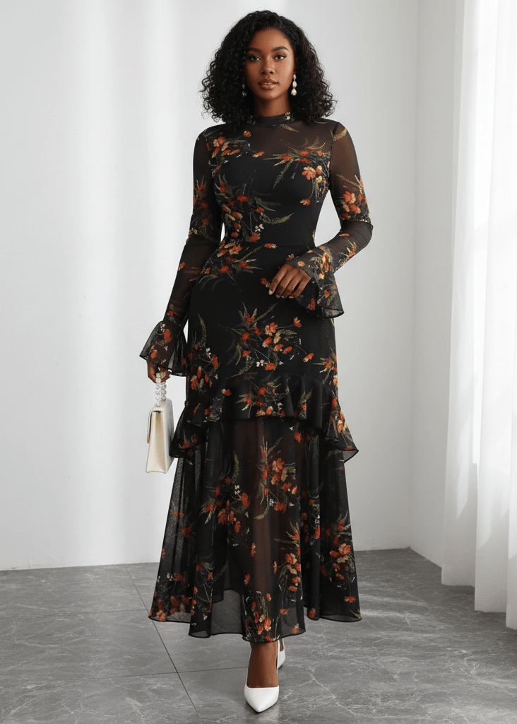 Radiant Petals Floral Dress
