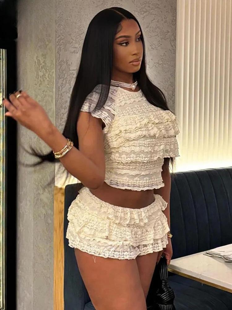 Summer Bliss Ruffled Crop Top and Skirt Set