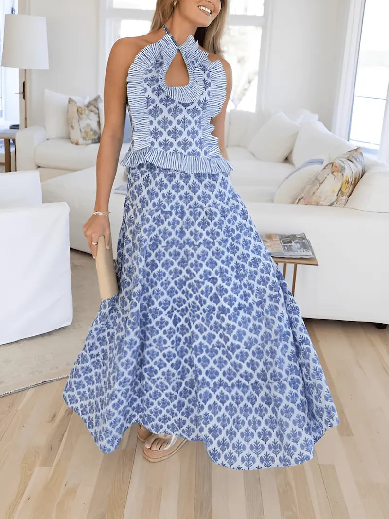 Tatum Halterneck Elegance Skirt Set