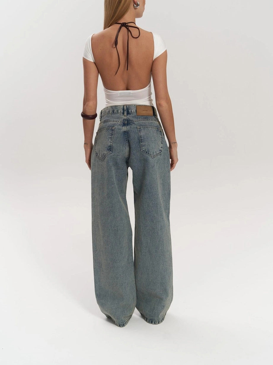Trixie – High-Waist Mesh Panel Statement Jeans