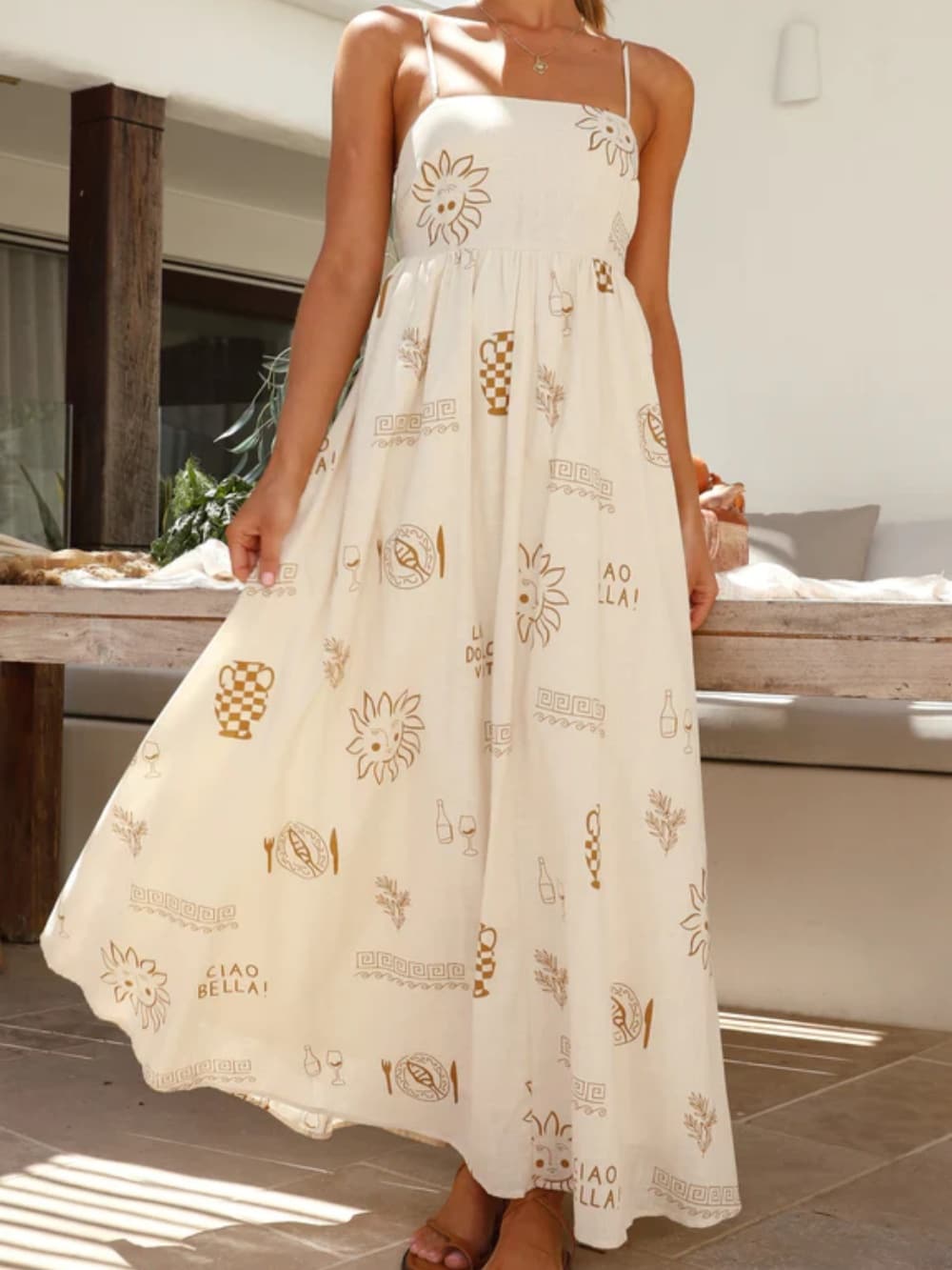Serenity - Spaghetti Strap Open-Back Maxi Dress