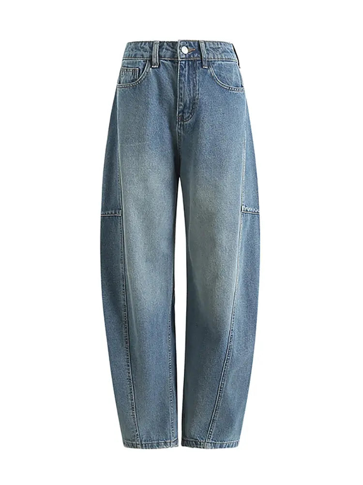 Mila – Relaxed Arc Seam Banana Denim Pants