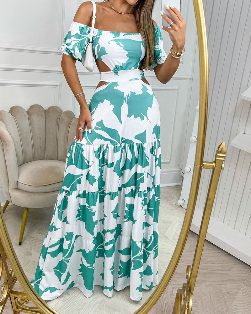 Elegant Cutout - Off-shoulder Maxi Dress - Airnori