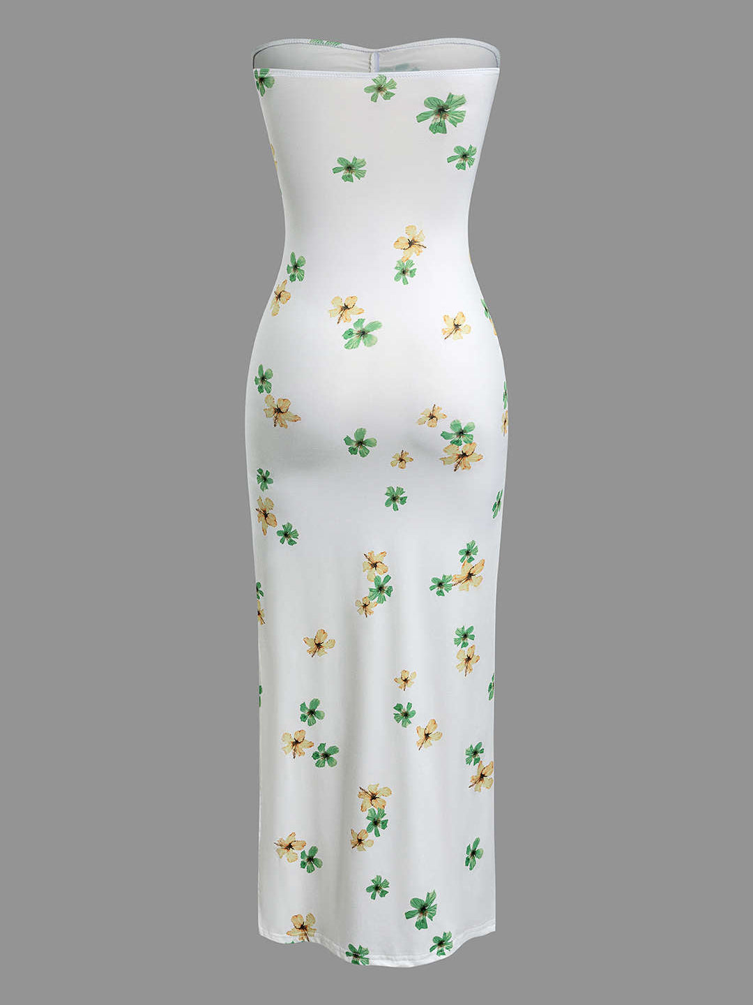Lily - Floral Ruched Strapless Maxi Dress