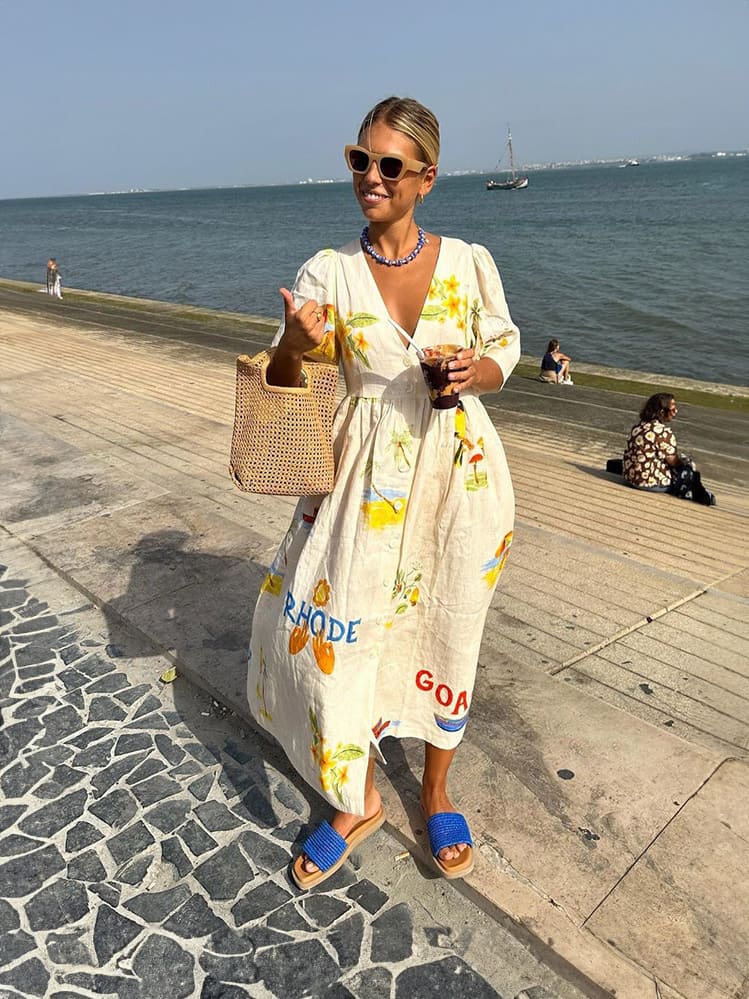 Bohemian Charm Floral Puff Sleeve Midi Dress