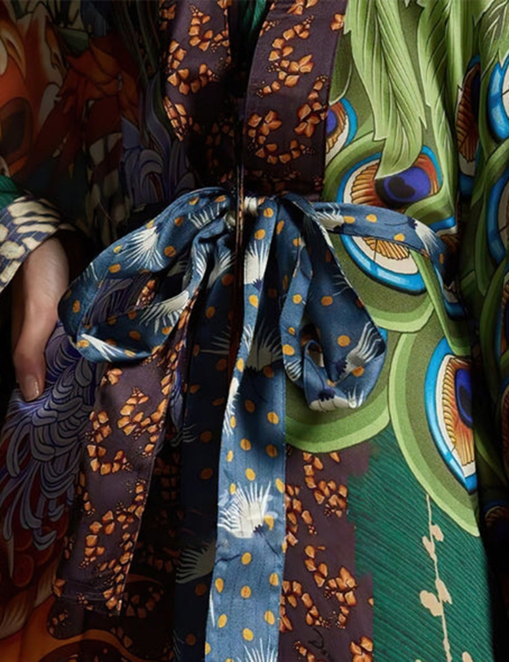 Phoenix Radiance Belted Kimono Robe Dress