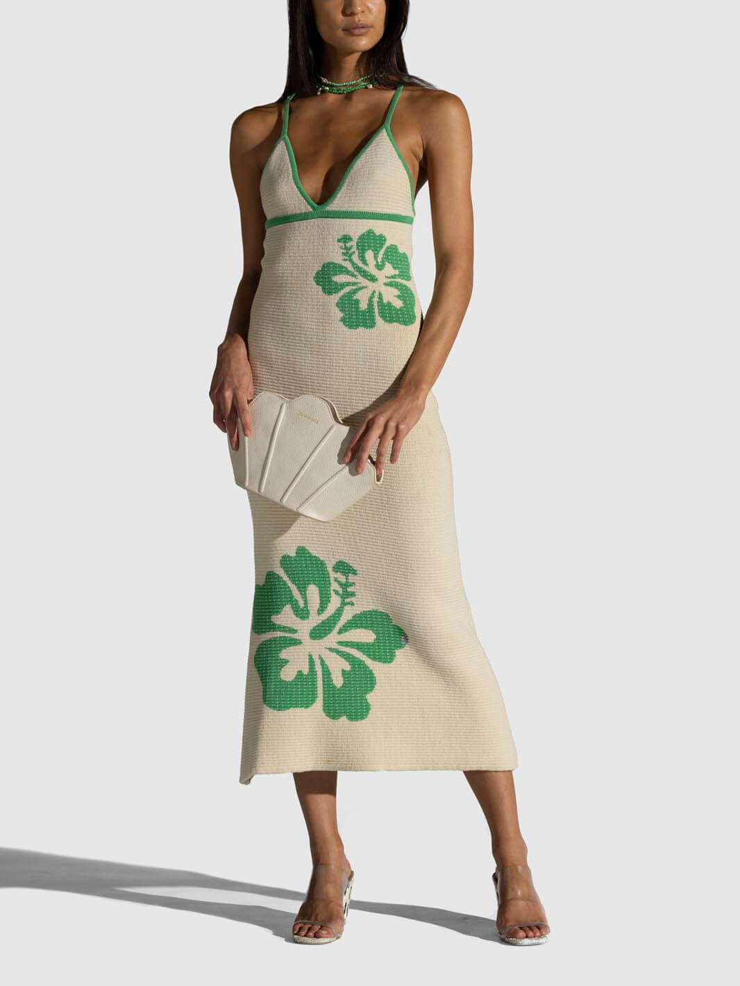 Chic Halterneck Backless Knitted Midi Dress