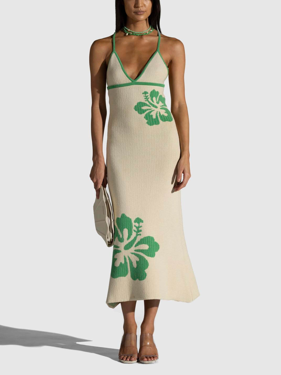 Chic Halterneck Backless Knitted Midi Dress