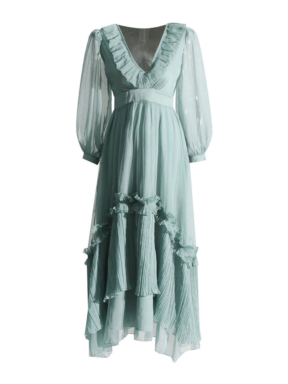 Ruffled Silk Stardust Maxi Dress - Airnori