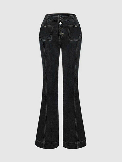 Sophia - High-Waisted Patchwork Flared Jeans