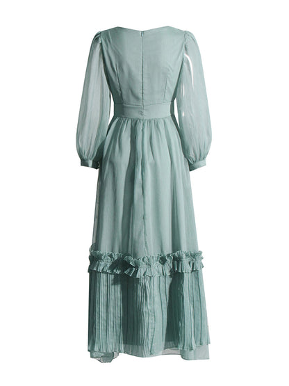 Ruffled Silk Stardust Maxi Dress - Airnori