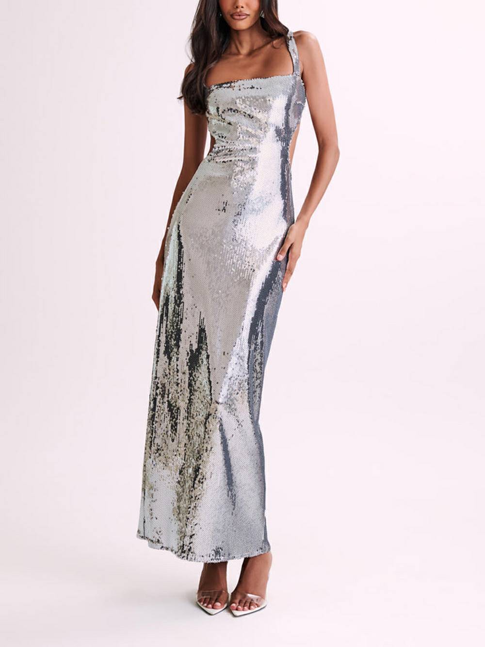 Valentina - Sequin Cut-Out Bodycon Maxi Dress