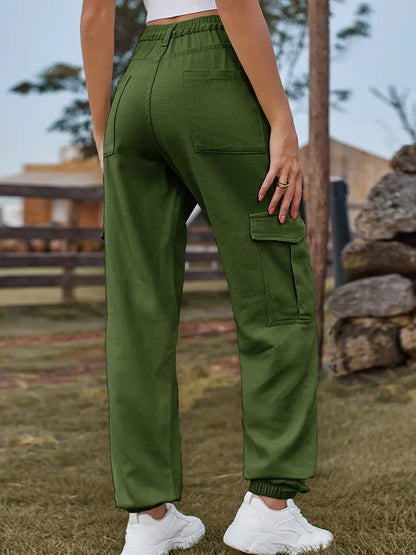 Chic Cuffed Cargo Denim Pants