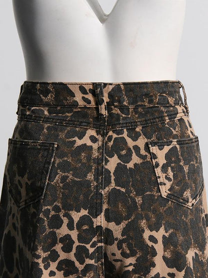 Leopard Muse High-Rise Distressed Statement Jeans