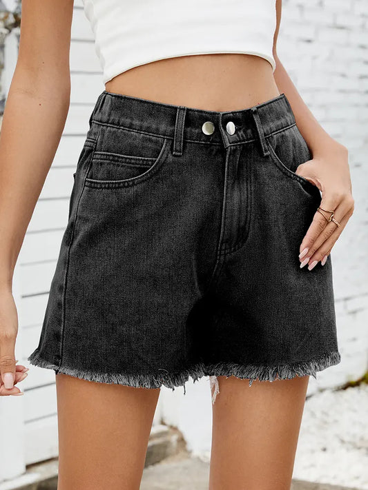 High-Rise Summer Denim Shorts